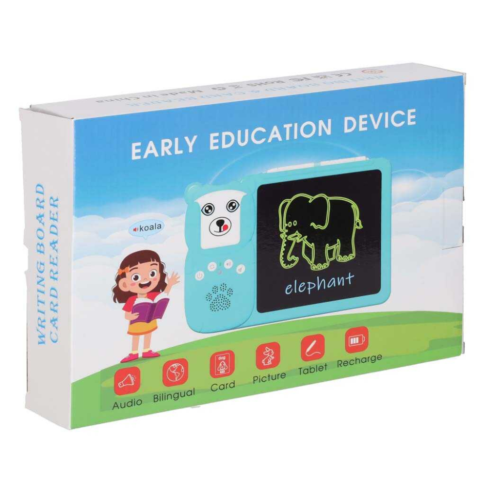 Tableta 2 in 1, Cititor de carduri pentru invatarea vocabularului in limba engleza, 112 Carduri si Desene, Fade Blue [13]