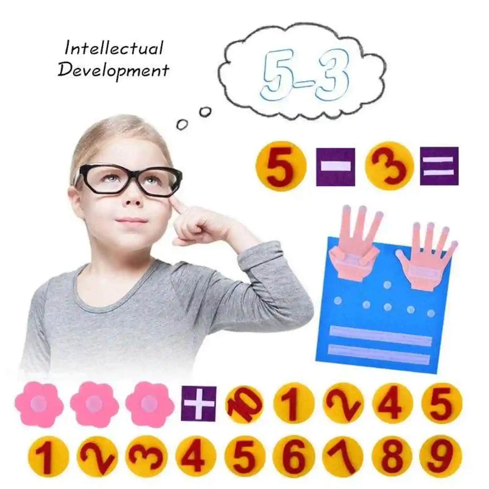 Jucarie din pasla, matematica, Numara pe degete, 20 piese [6]