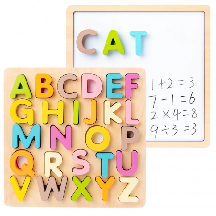 Puzzle lemn Montessori ⭐ Litere si tabla magnetica. [4]