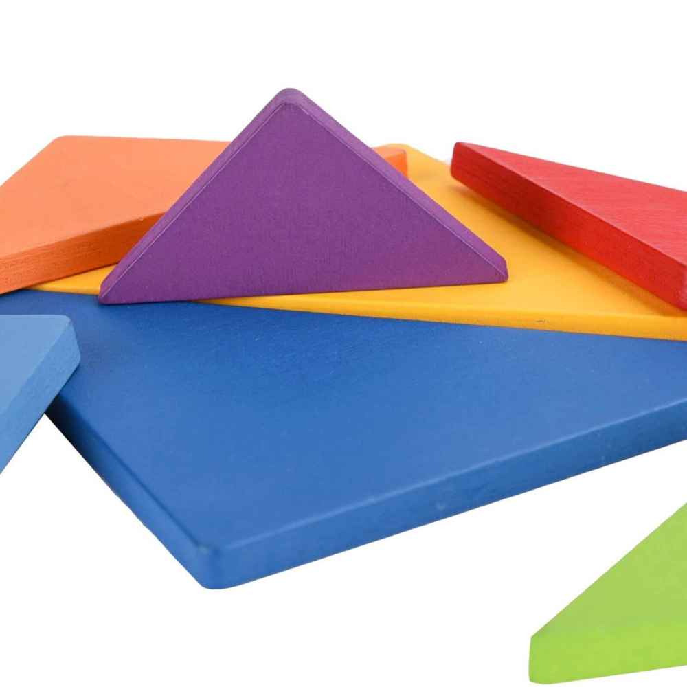 Tangram 7 Piese din Lemn cu 60 Carduri, 120 Modele, Ideal pentru Cadouri de Craciun [4]