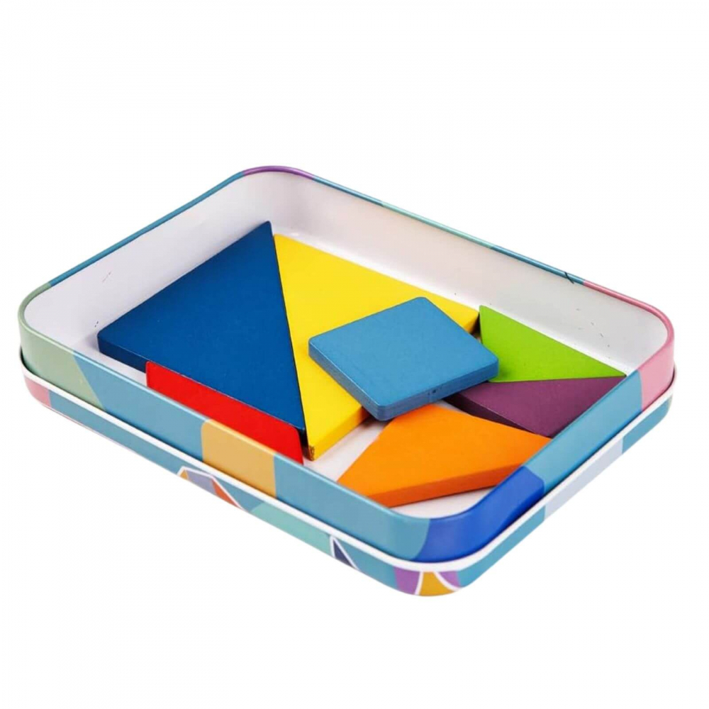 Tangram 7 Piese din Lemn cu 60 Carduri, 120 Modele, Ideal pentru Cadouri de Craciun [6]