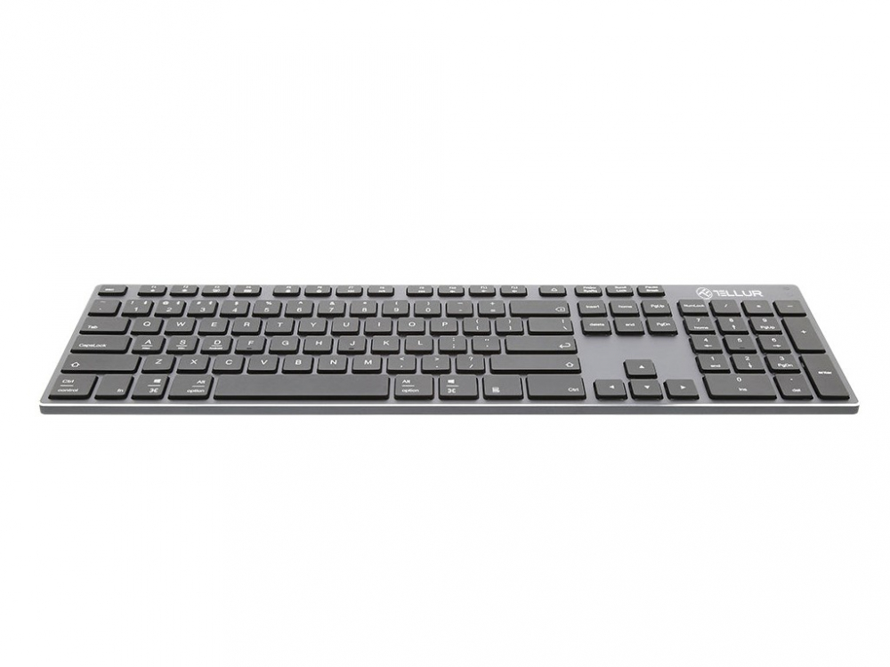 Tastatură fără fir Tellur Shade, Bluetooth, US, Alu, Gri Negru [1]