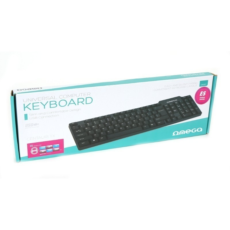 Tastatura Omega Standard OK05T, USB / microUSB, cablu 1.5m, + adaptor microUSB pentru tableta, negru [2]