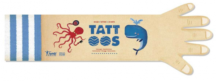 Tatuaje marinari si sirene, ocean, lavabile, non alergice, varsta 3 - 6, 6 - 9 ani, Baiat, Fata [3]