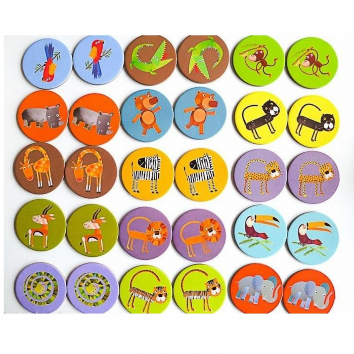 Joc educativ de memorie cu animale din jungla ⭐ Micostore.ro [2]