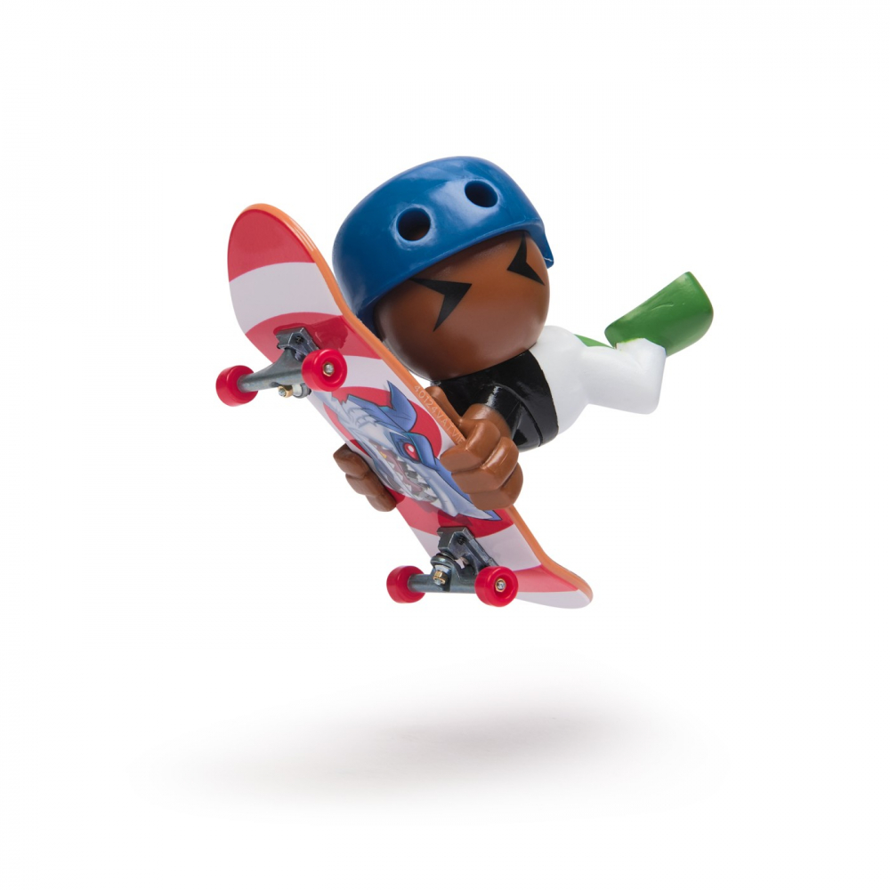 Tech dech sk8 crew pachet 2 seturi placa si figurina 9.6cm sapca neagra si casca albastra, varsta de la 5 ani la 12 ani [7]