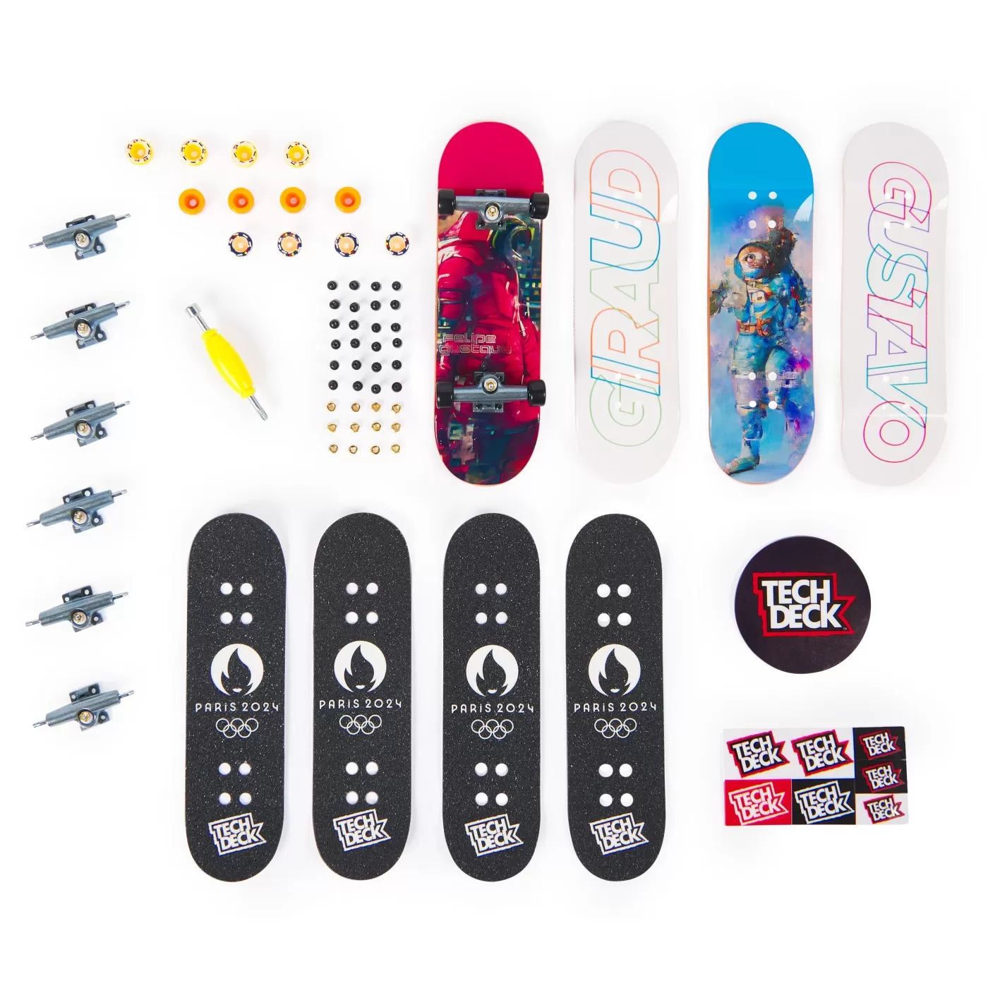 Tech deck pachet 4 piese fingerboard gustavo 9.6cm, varsta de la 6 ani la 12 ani [2]