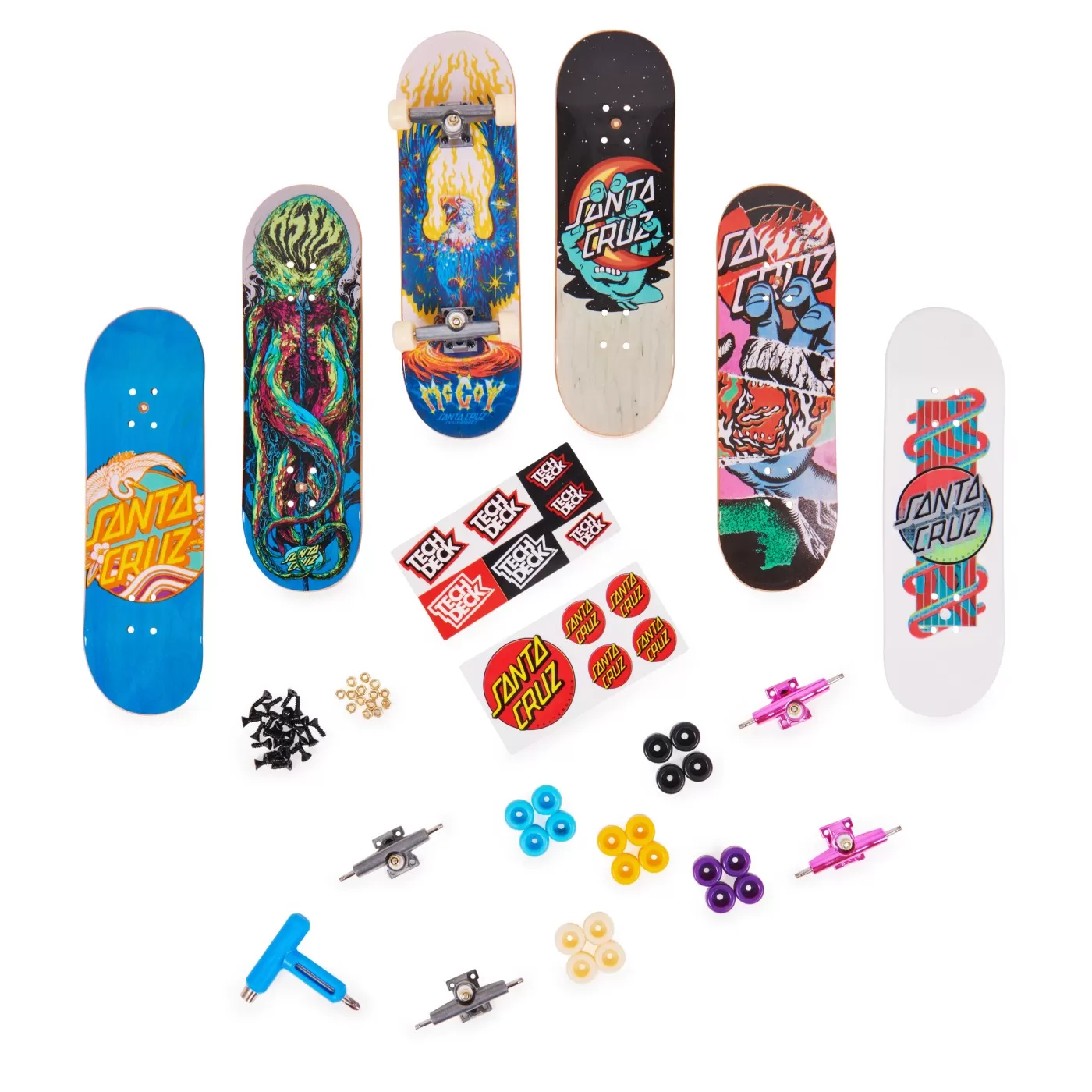 Tech deck pachet 6 piese cu accesorii fingerboard santa cruz, varsta de la 6 ani la 12 ani [2]