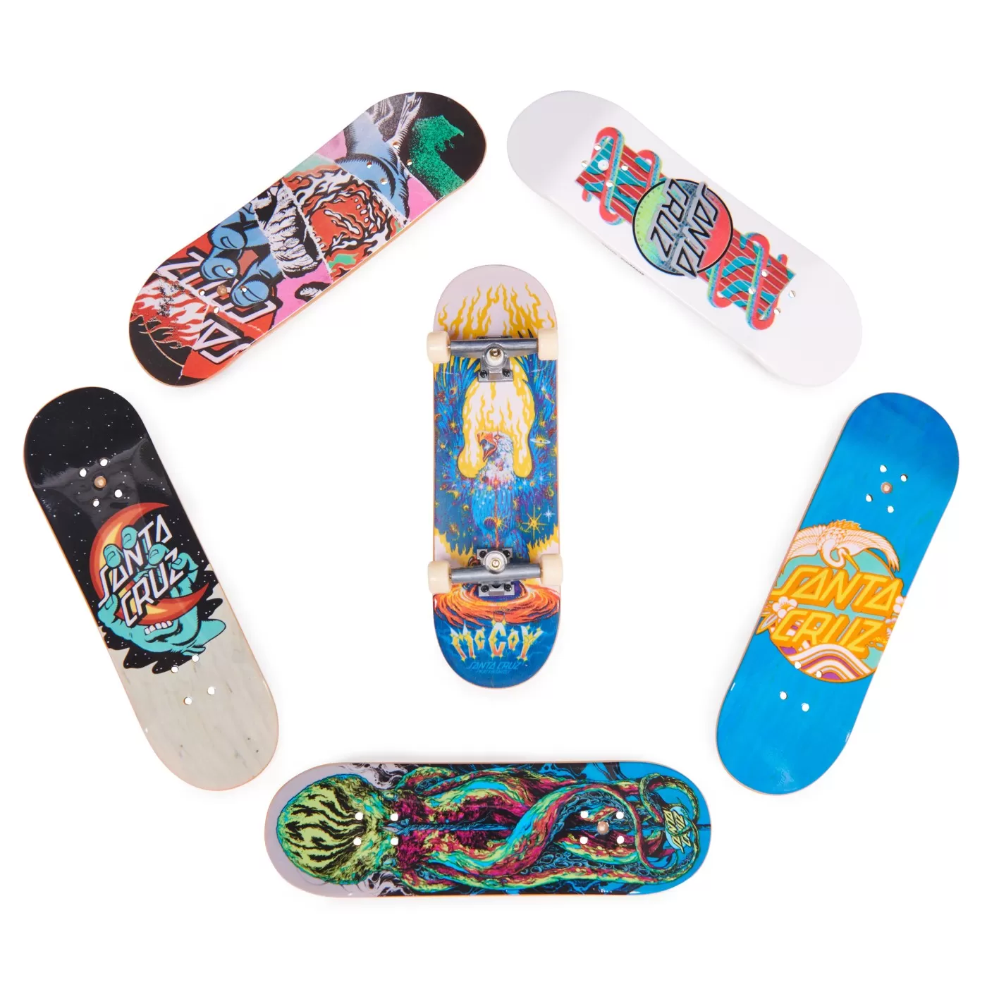 Tech deck pachet 6 piese cu accesorii fingerboard santa cruz, varsta de la 6 ani la 12 ani [4]