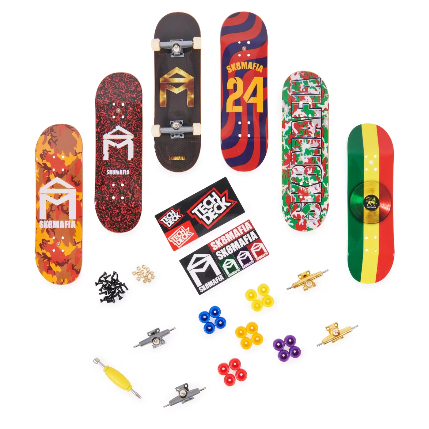 Tech deck pachet 6 piese cu accesorii fingerboard sk8mafia, varsta de la 6 ani la 12 ani [2]