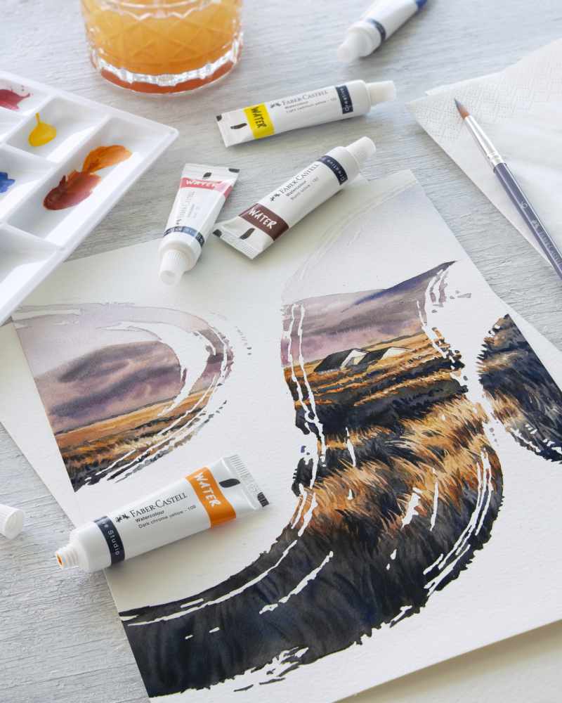 Tempera acuarele 12 culori 9ml + paleta faber-castell [3]