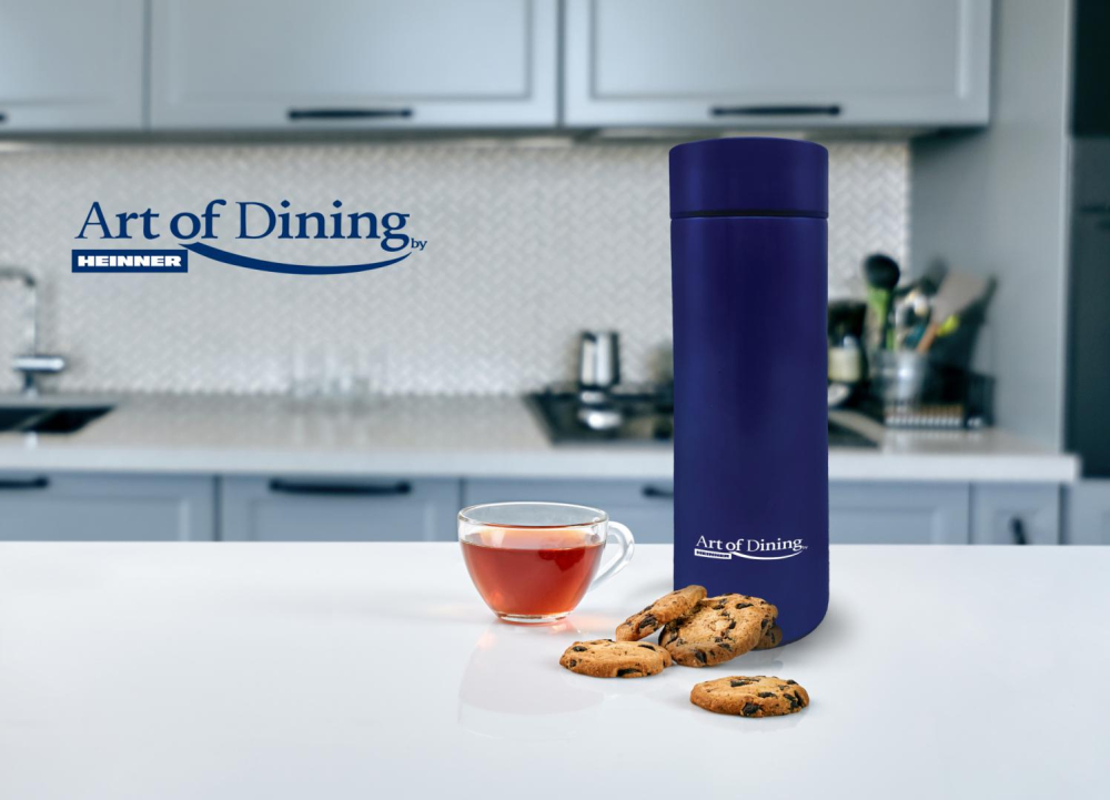 Termos  inox  450 ml, cu indicator led  pentru temperatura, albastru, art of dinning by heinner [3]