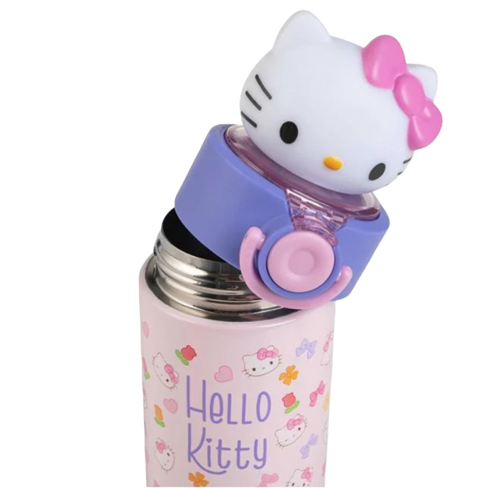 Termos pentru copii, model Hello Kitty 3D, din Otel Inoxidabil, Roz, 350ml [3]