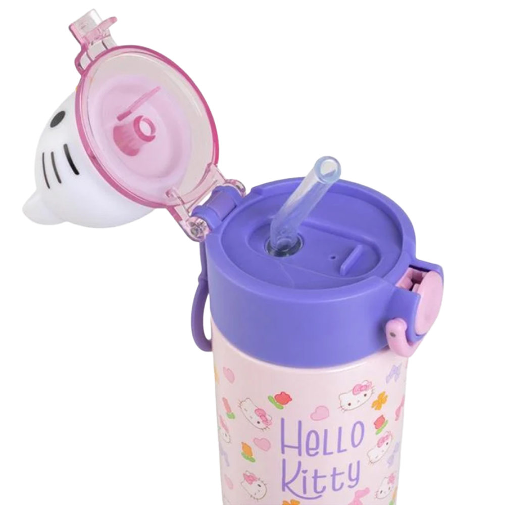 Termos pentru copii, model Hello Kitty 3D, din Otel Inoxidabil, Roz, 350ml [4]