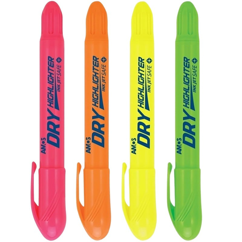 Textmarker Amos Dry, varf uscat rotund, set 4 culori fluorescente [2]