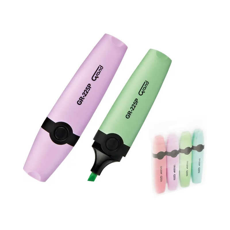 Textmarker Grand GR-225P, varf tesit, 1-4.2mm, set 4 culori pastel (roz, verde, mov, albastru) [3]