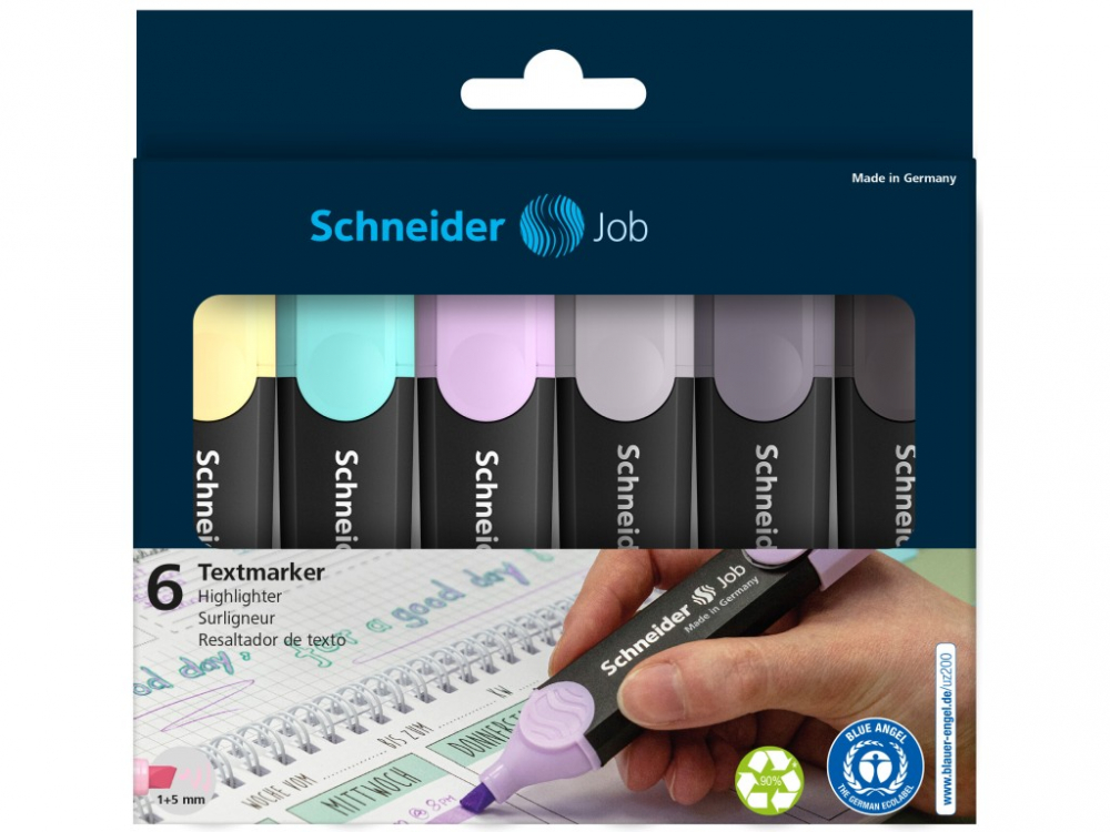 Textmarker Schneider Job 6 cul/set inclusiv gri [1]