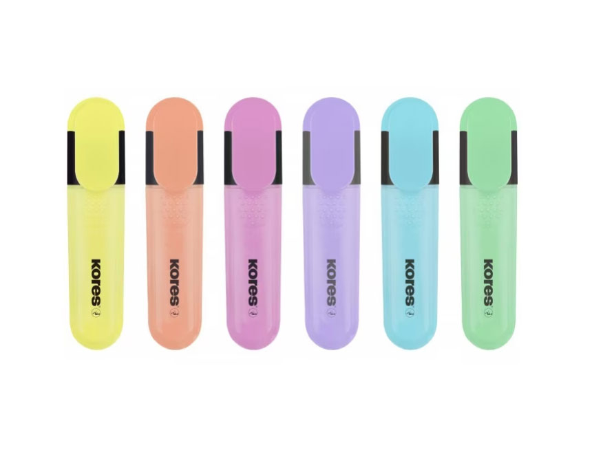 Textmarker set 6 pastel cutie plastic kores [2]