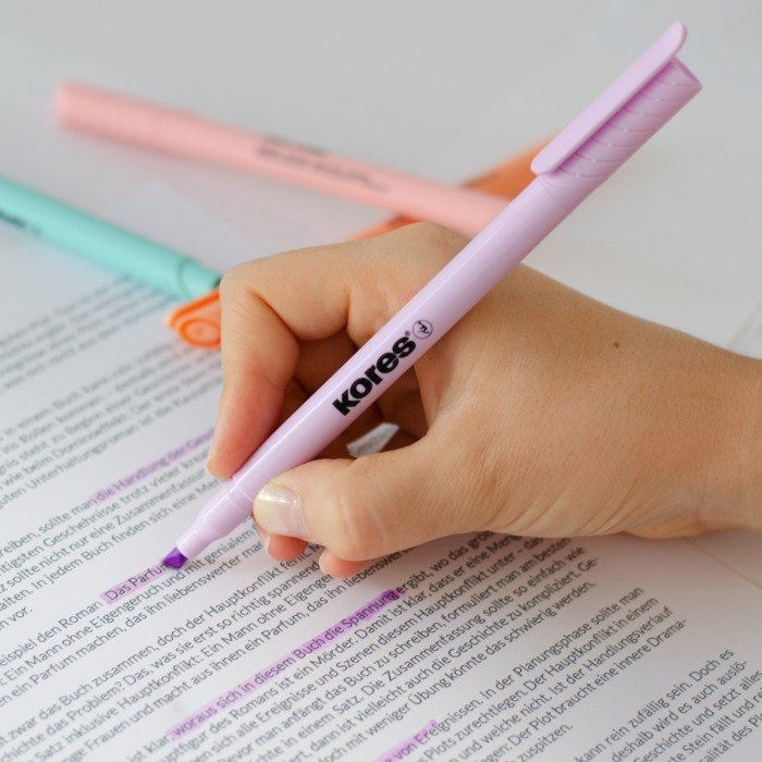 Textmarker set 6 pastel slim cutie plastic kores [4]