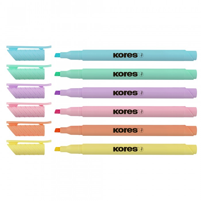 Textmarker set 6 pastel slim cutie plastic kores [2]