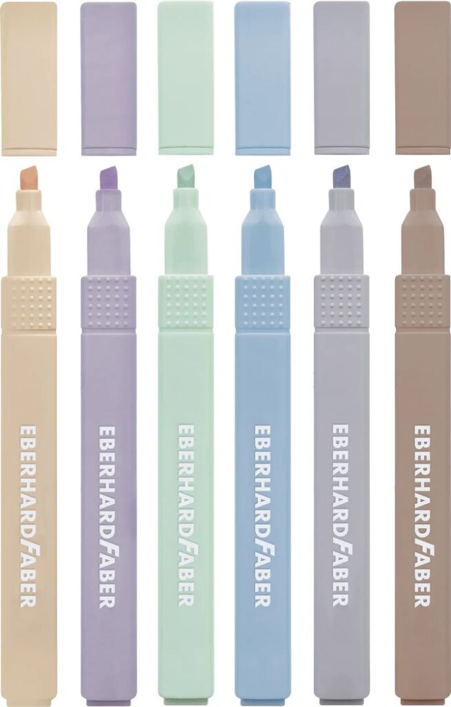 Textmarker slim patrat set 6 buc nuante naturale eberhard faber [4]