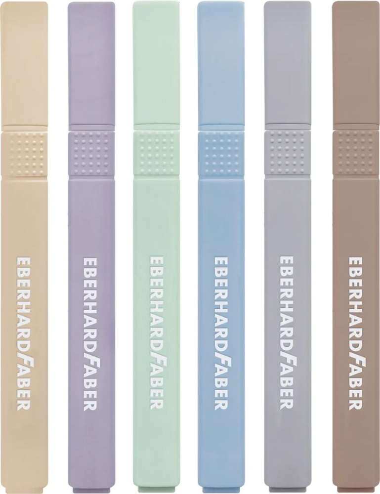 Textmarker slim patrat set 6 buc nuante naturale eberhard faber [3]