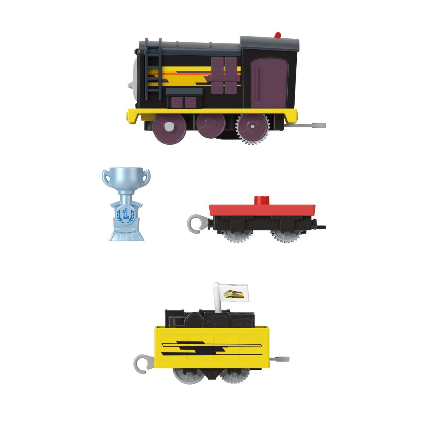 Thomas locomotiva motorizata diesel cu 2 vagoane, varsta de la 3 ani la 10 ani [8]
