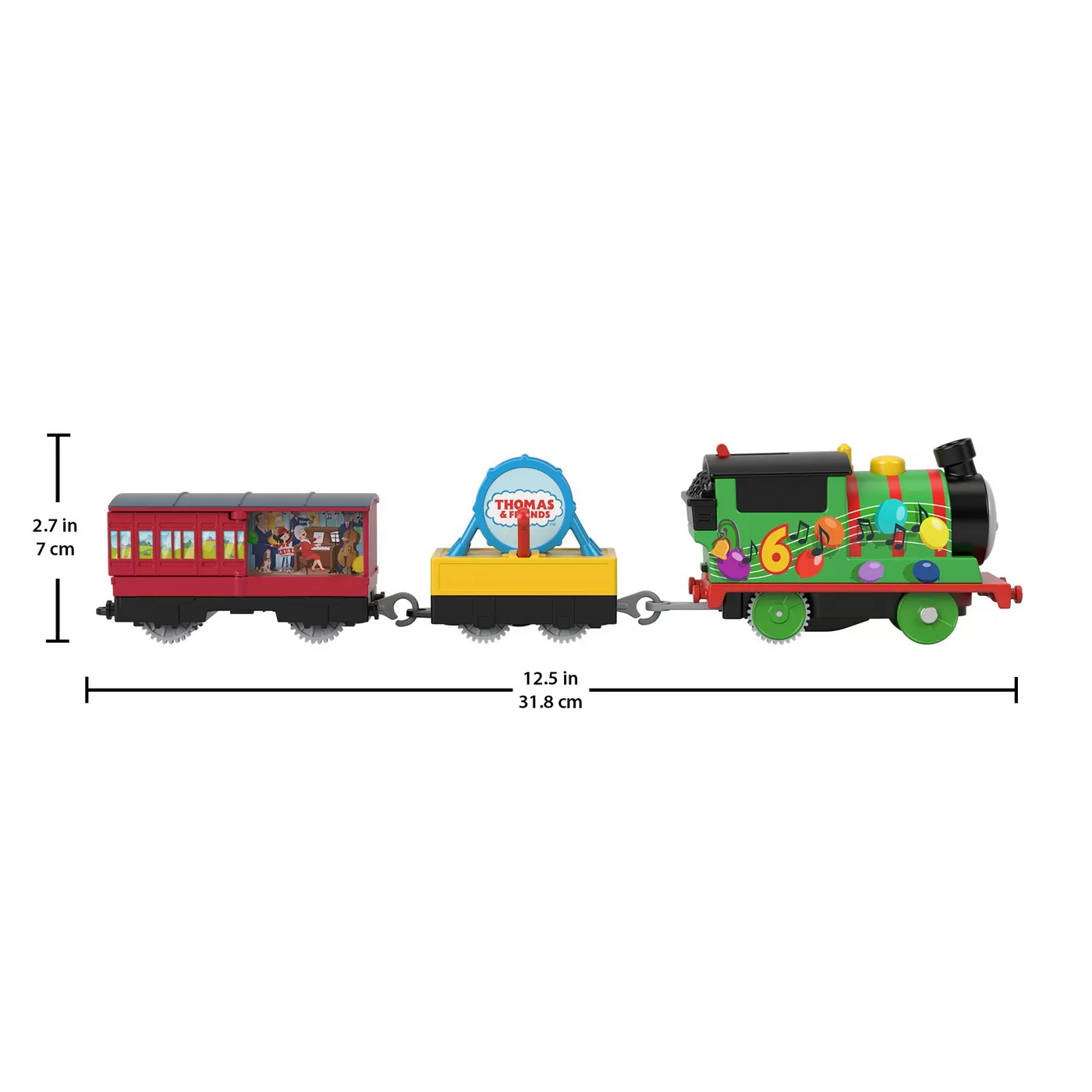 Thomas locomotiva motorizata percy cu 2 vagoane, varsta de la 3 ani la 10 ani [9]
