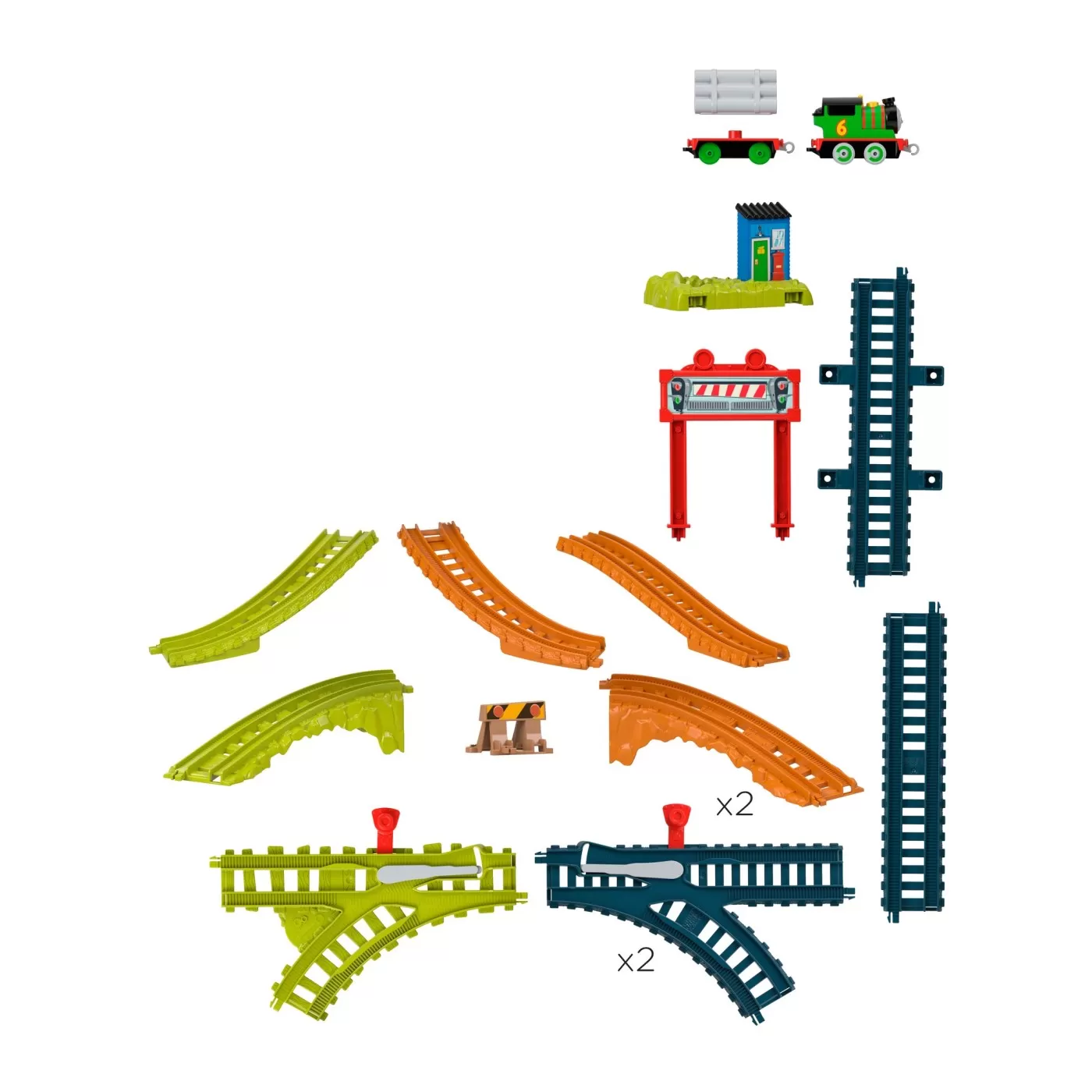 Thomas set de joaca cu locomotiva push along percy si accesorii, varsta de la 3 ani la 10 ani [4]