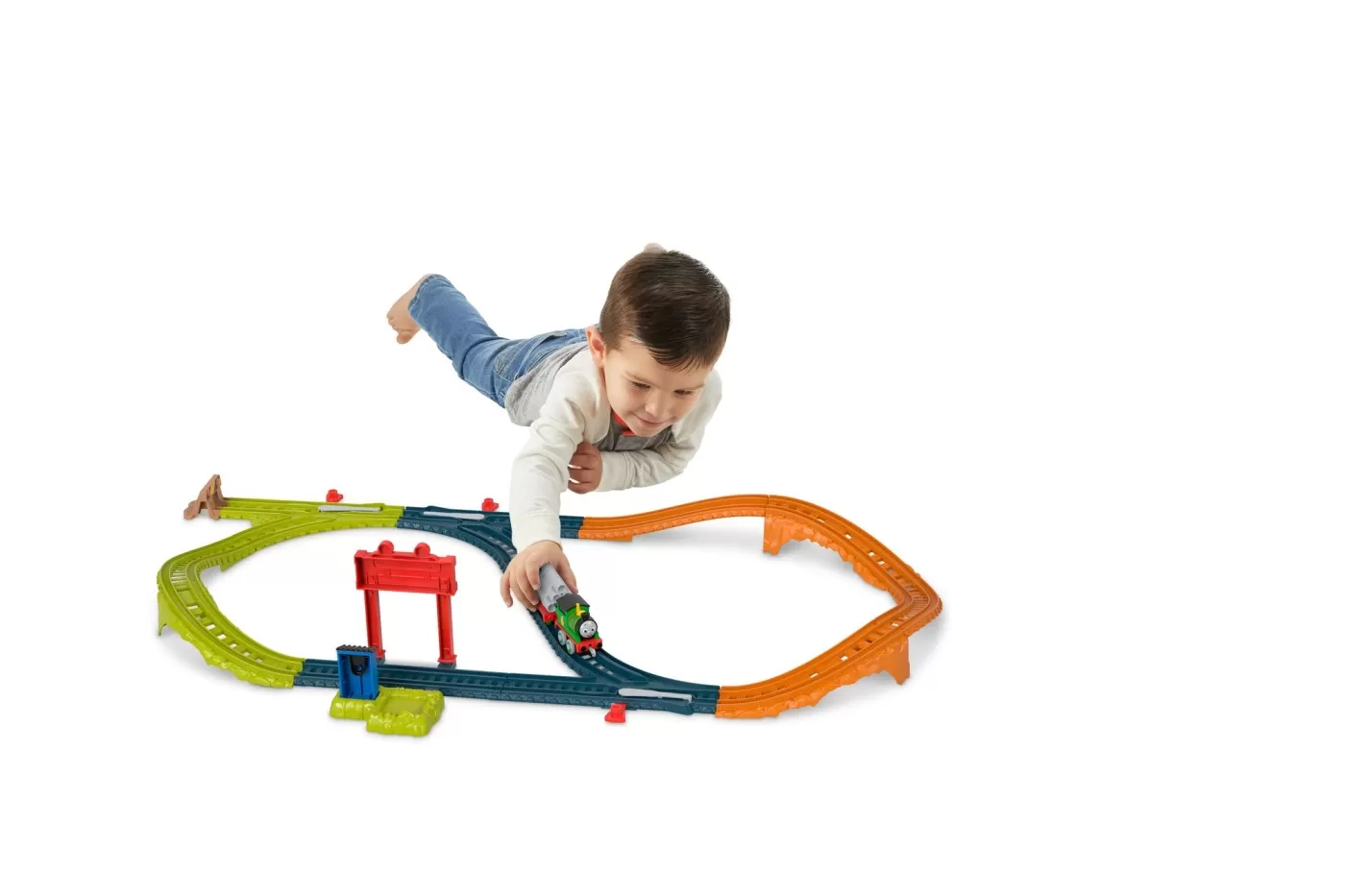 Thomas set de joaca cu locomotiva push along percy si accesorii, varsta de la 3 ani la 10 ani [3]