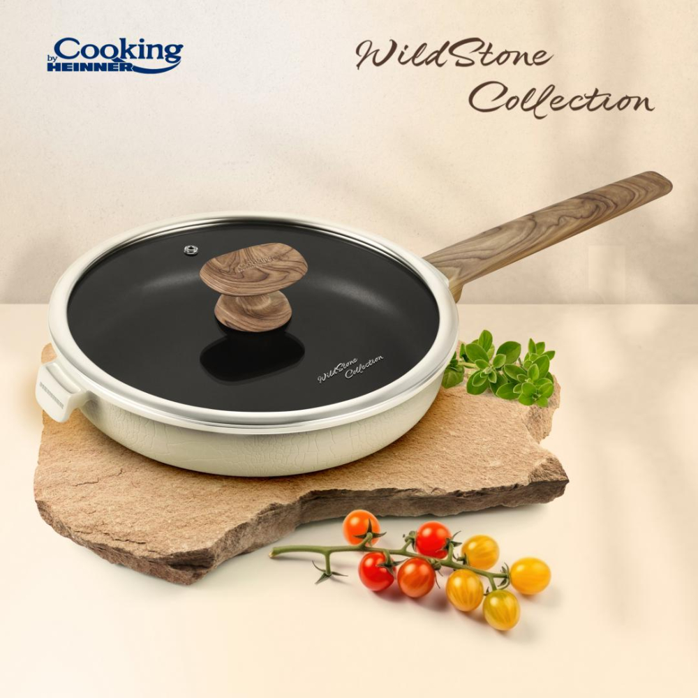 Tigaie aluminiu+capac 26x5.5 cm, wild stone, cooking by heinner [5]