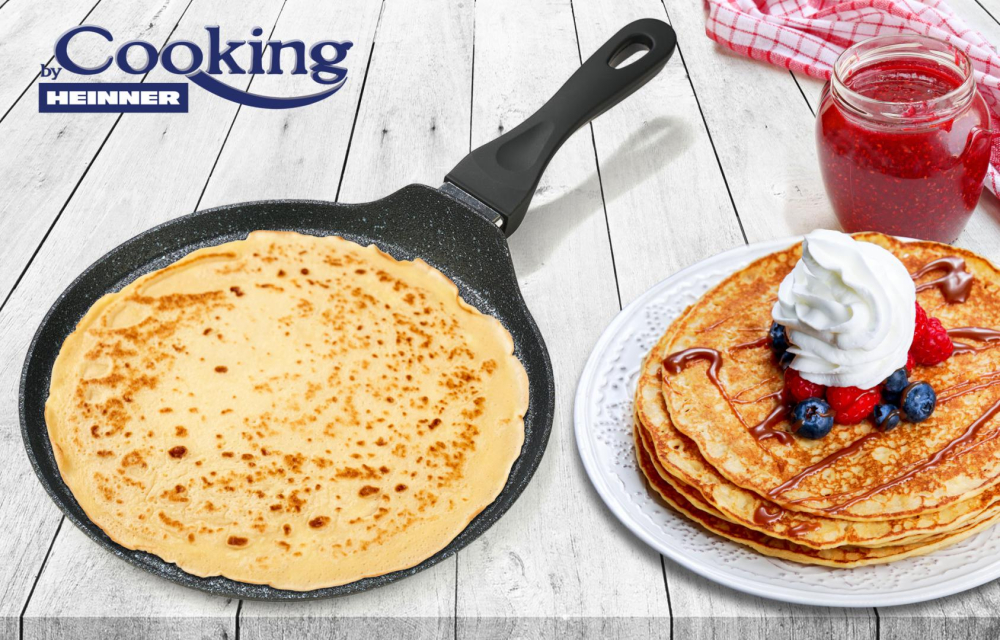 Tigaie aluminiu  clatite 28x1.5cm, black sand, cooking  by heinner [3]