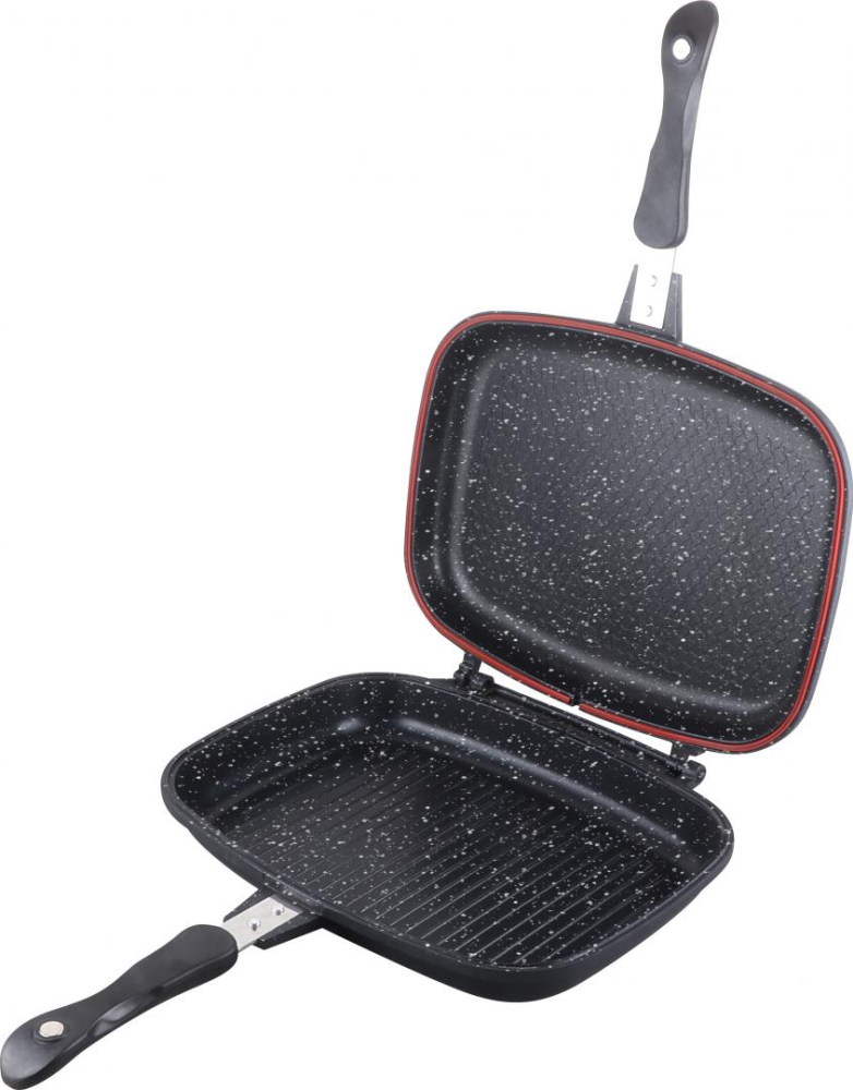 Tigaie dubla dreptunghiulara, aluminiu,32x24x7.5cm, dark line classic, cooking  by heinner [2]