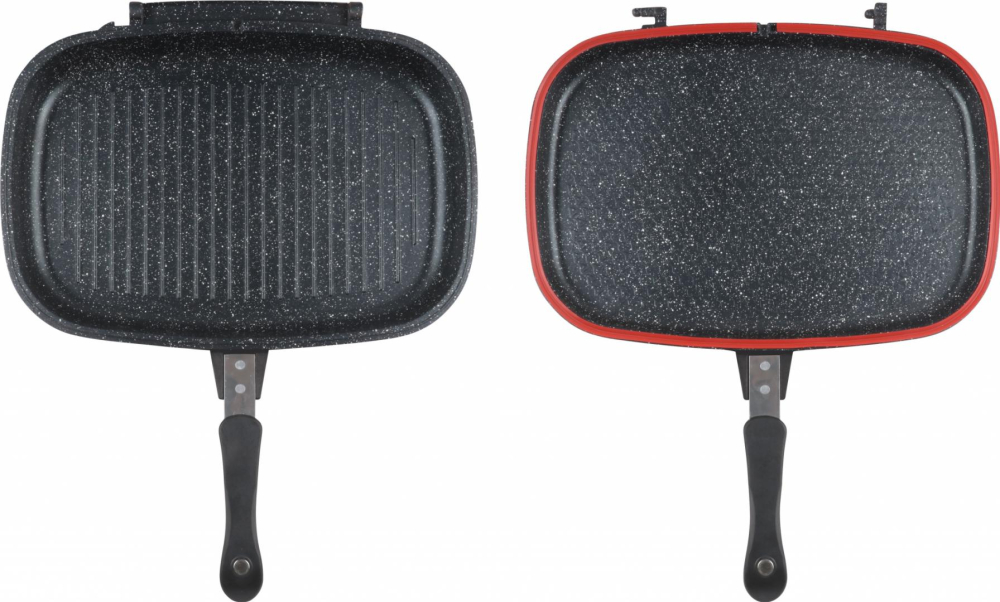 Tigaie dubla dreptunghiulara tip grill, aluminiu, 36x24x7.5 cm,dark line classic,cooking  by heinner [3]