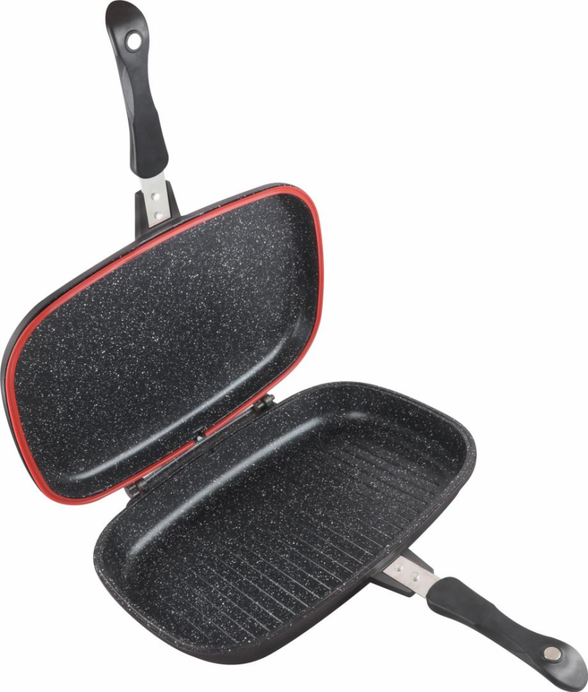 Tigaie dubla dreptunghiulara tip grill, aluminiu, 36x24x7.5 cm,dark line classic,cooking  by heinner [2]