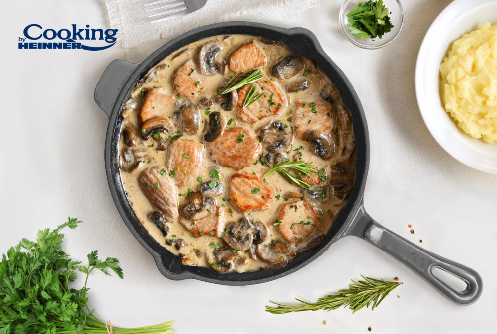 Tigaie fonta emailata 26 x 5 cm, marble grey, cooking by heinner [5]