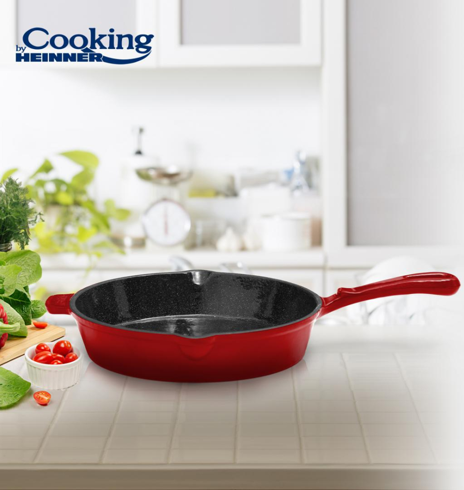 Tigaie fonta emailata 26x5cm, red line, cooking by heinner [3]