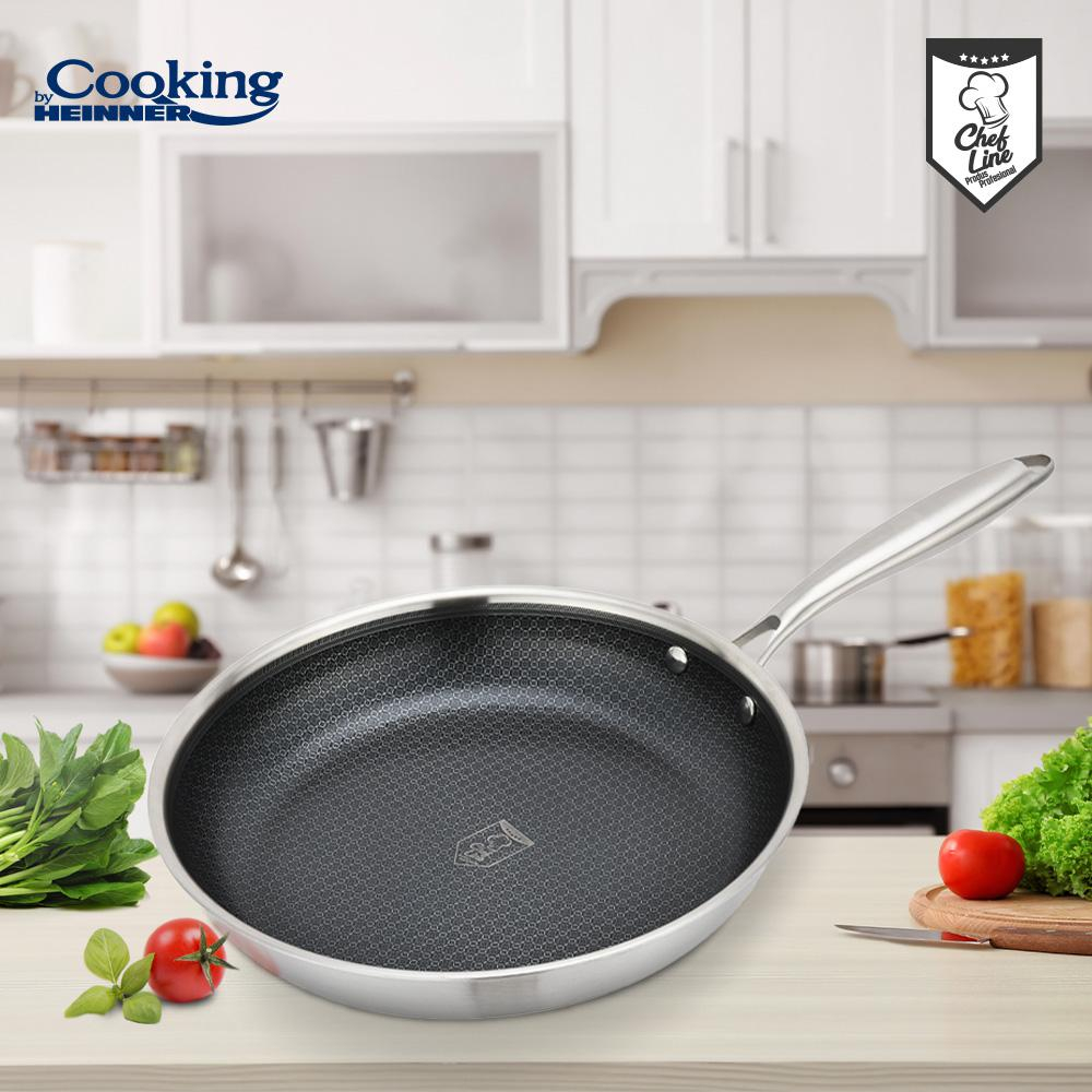 Tigaie inox in 3 straturi 28x5.5 cm, titanium3, cooking by heinner [5]
