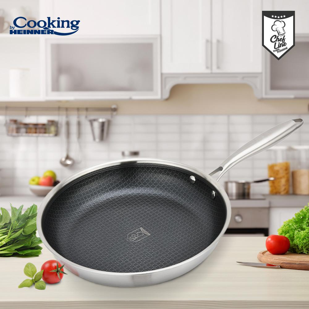 Tigaie inox in 3 straturi  30x6 cm, titanium3, cooking by heinner [4]