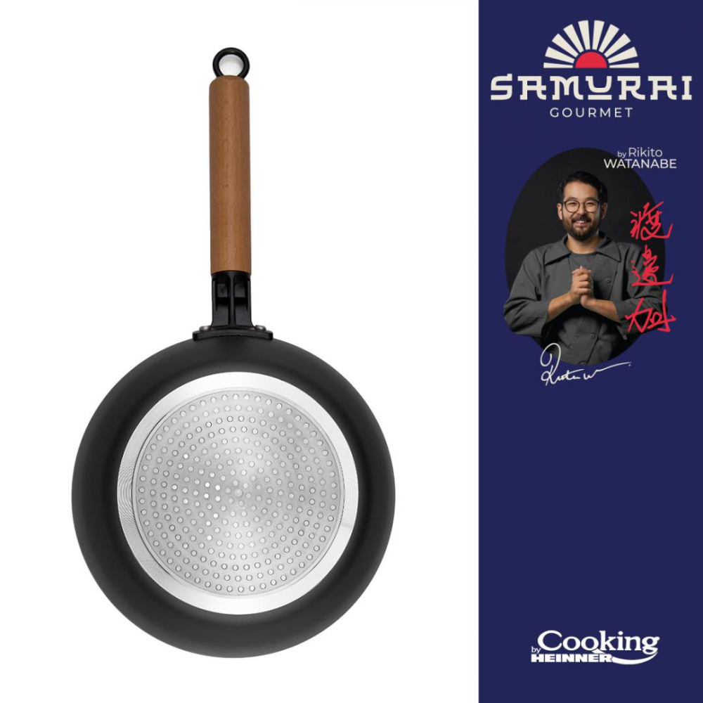 Tigaie wok + capac 24x7.5 cm, rikito watanabe, samurai gourmet, cooking by heinner [2]