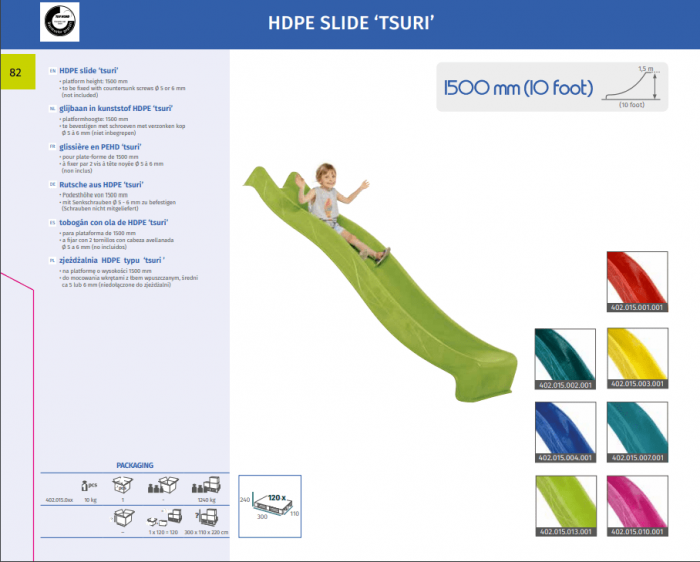 Tobogan HDPE Tsuri Rampa 150 cm Lime Green [5]