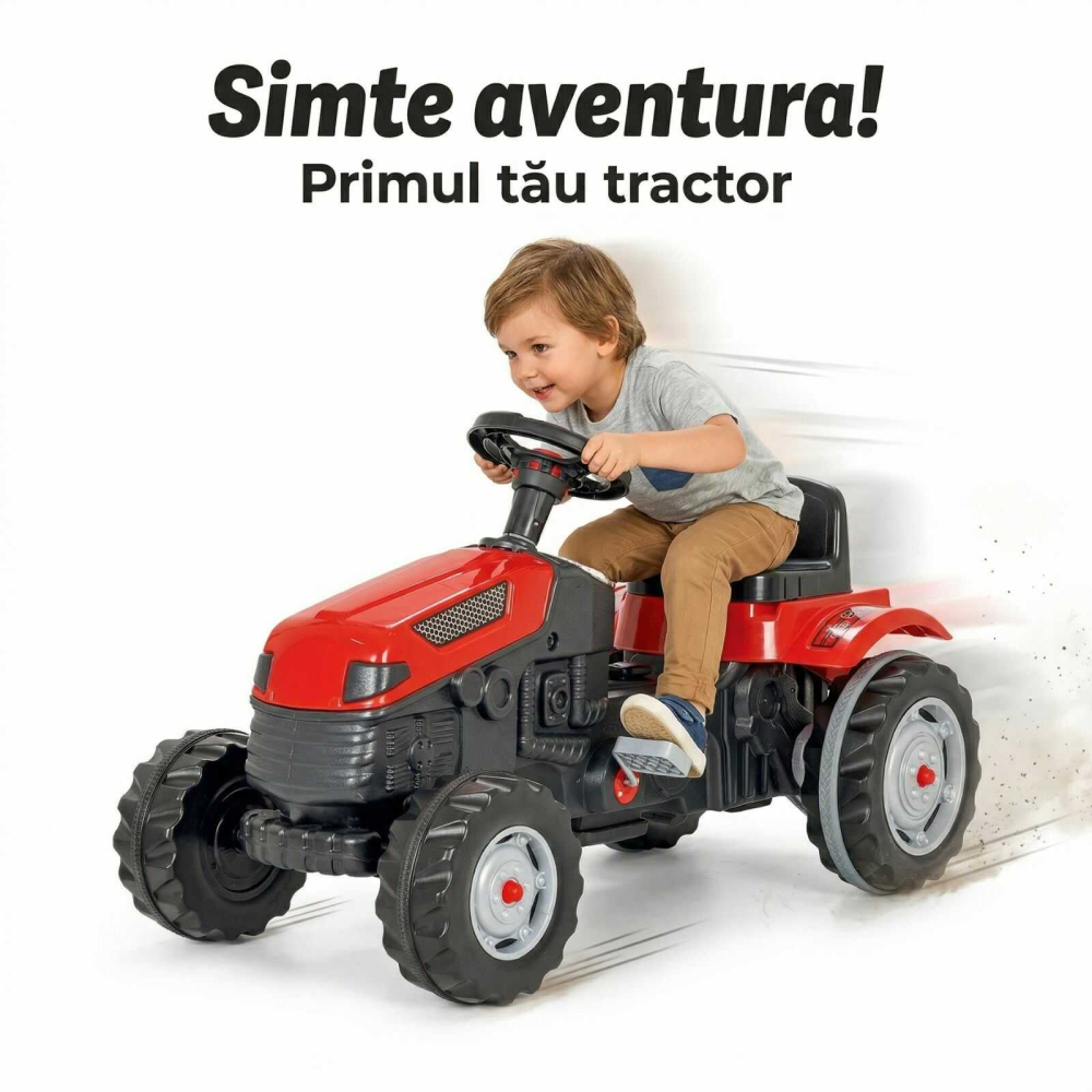 Tractor cu pedale copii rosu | scaun reglabil si claxon [2]