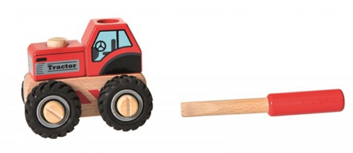 Jucarie Tractor din lemn cu piese de insurubat, Egmont toys [1]