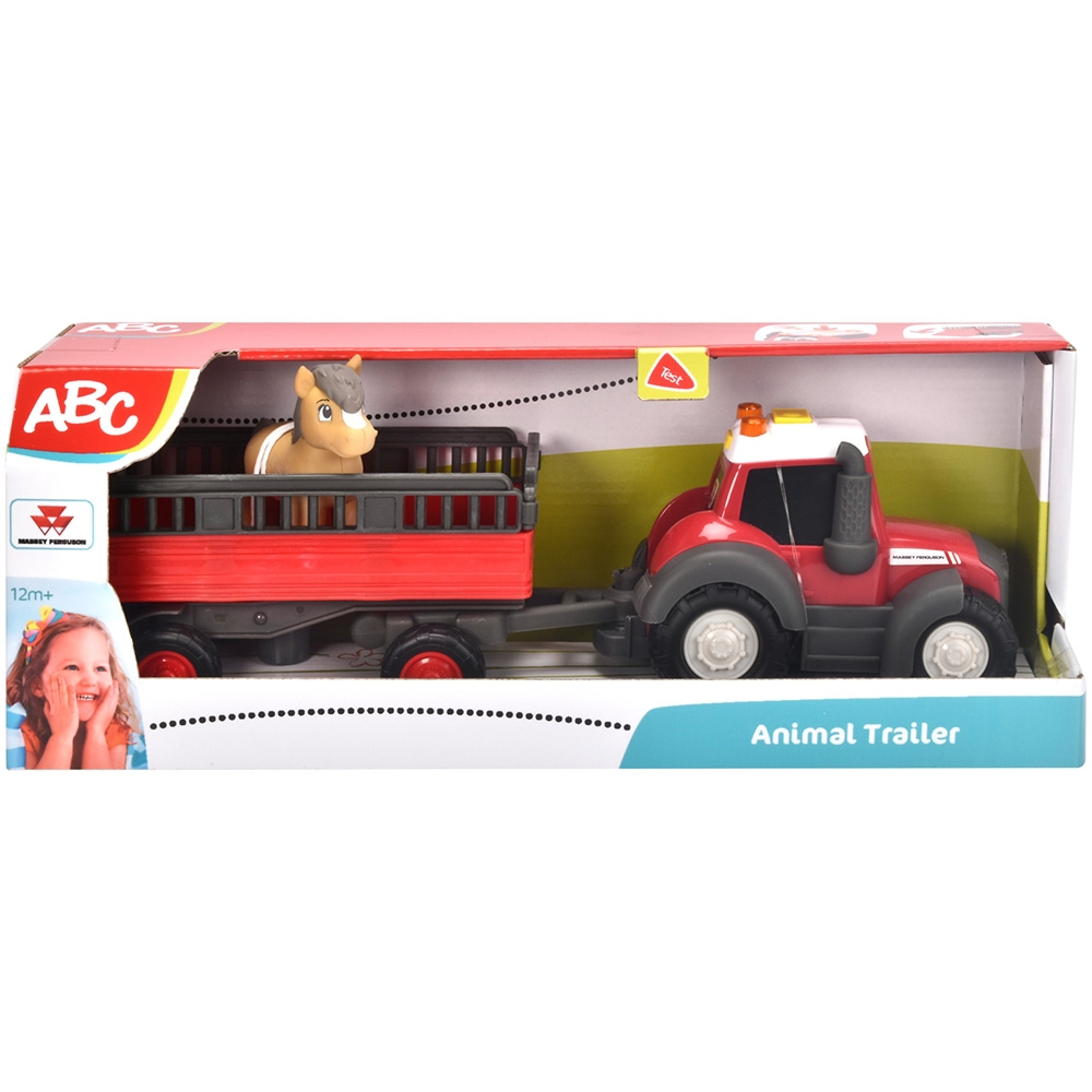 Tractor Simba ABC Massey Ferguson Animal Trailer 30 cm cu lumini, sunete, remorca si figurina [7]