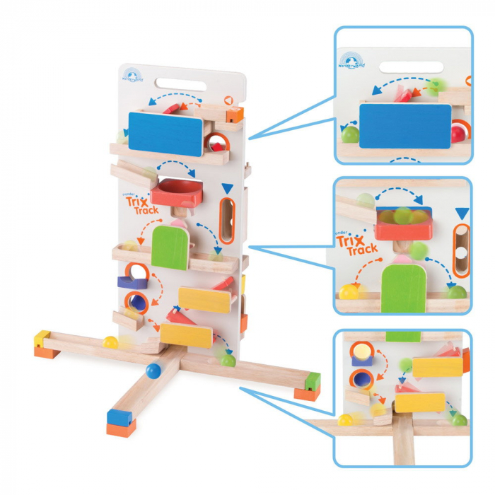 Traseu cu bile din lemn Tower Launcher, Wonderworld, 3-9 ani [4]