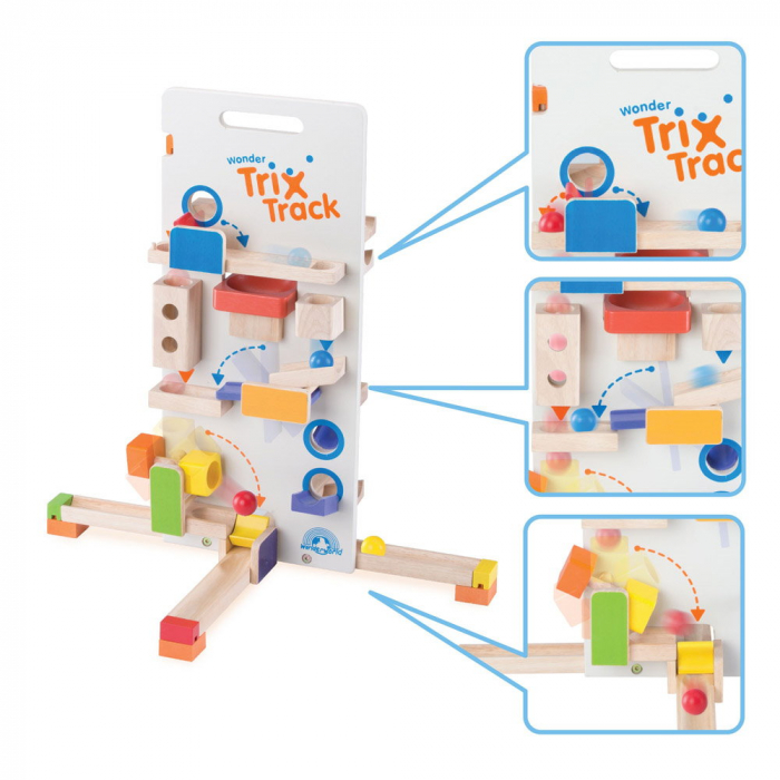 Traseu cu bile din lemn Tower Launcher, Wonderworld, 3-9 ani [5]
