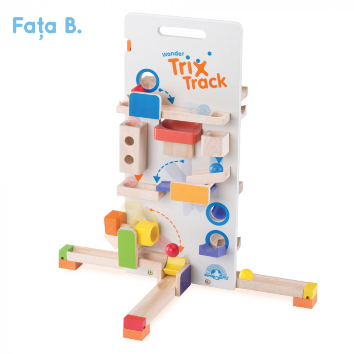 Traseu cu bile din lemn Tower Launcher, Wonderworld, 3-9 ani [3]