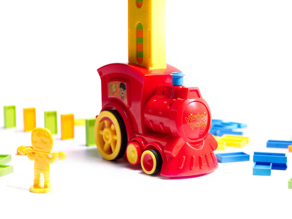 Jucărie Tren Locomotivă Domino – 80 Piese cu Aranjare Automată, Lumini și Sunete - Micostore.ro [3]