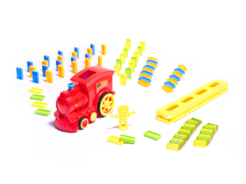 Jucărie Tren Locomotivă Domino – 80 Piese cu Aranjare Automată, Lumini și Sunete - Micostore.ro [2]