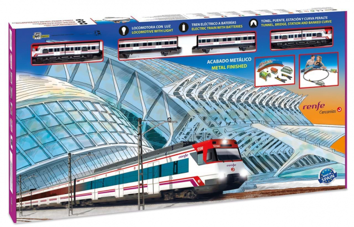 Trenulet electric calatori Cercanias RENFE cu peisaj [1]